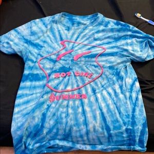 blue tie dye shirt
